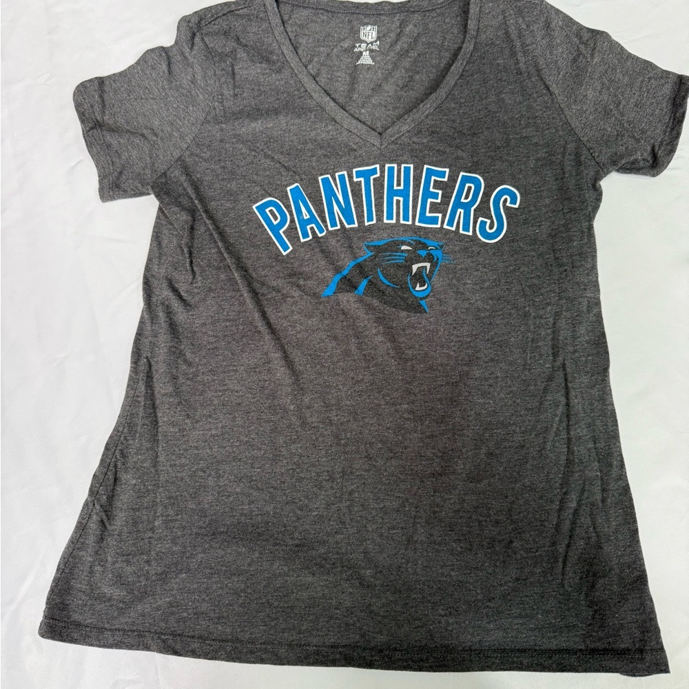 NFL Carolina Panthers Heather Gray V-Neck Shirt - Women’s